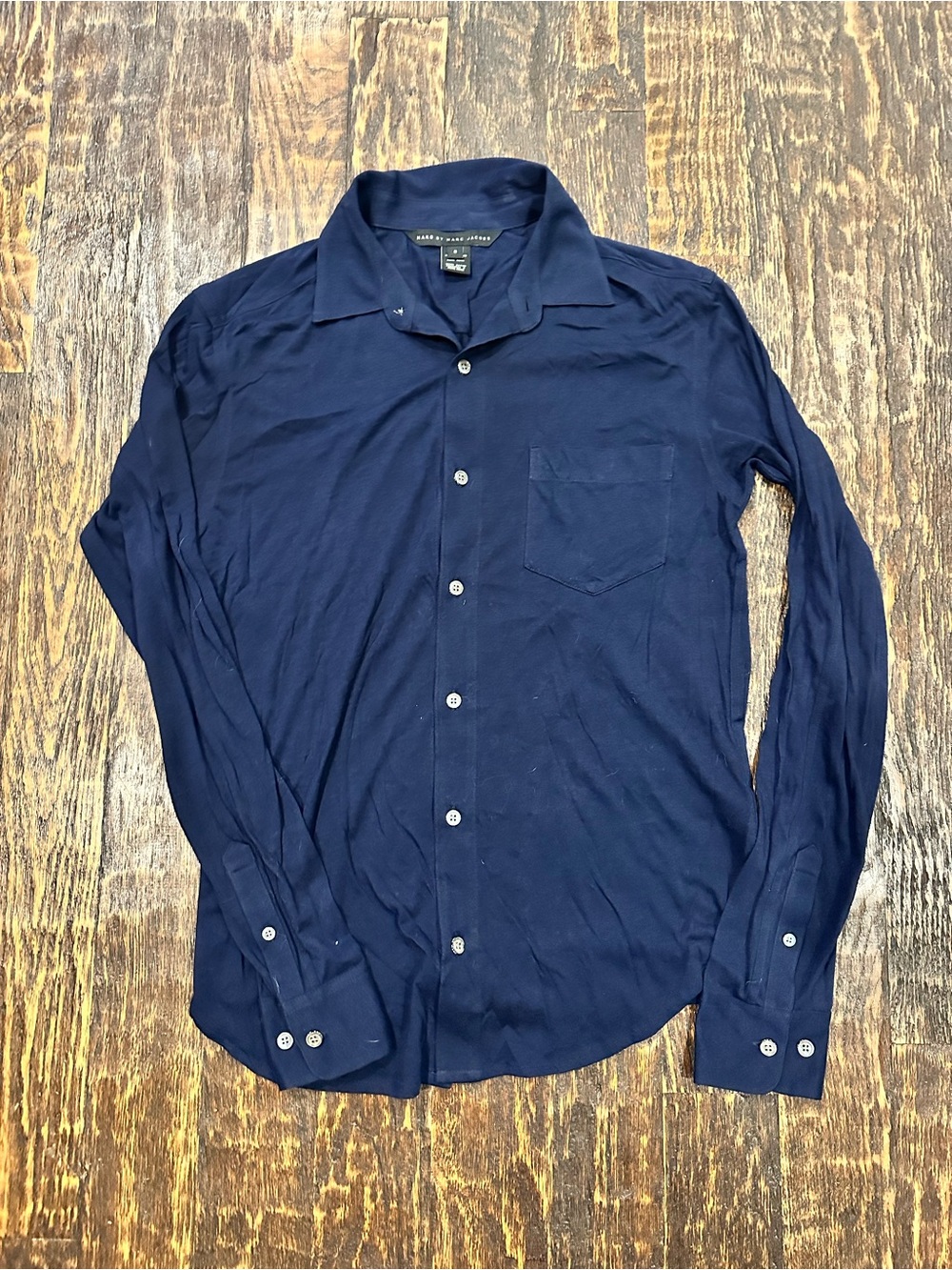 Marc By Marc Jacobs Navy Long-Sleeve Button-Down Shirt slim fit